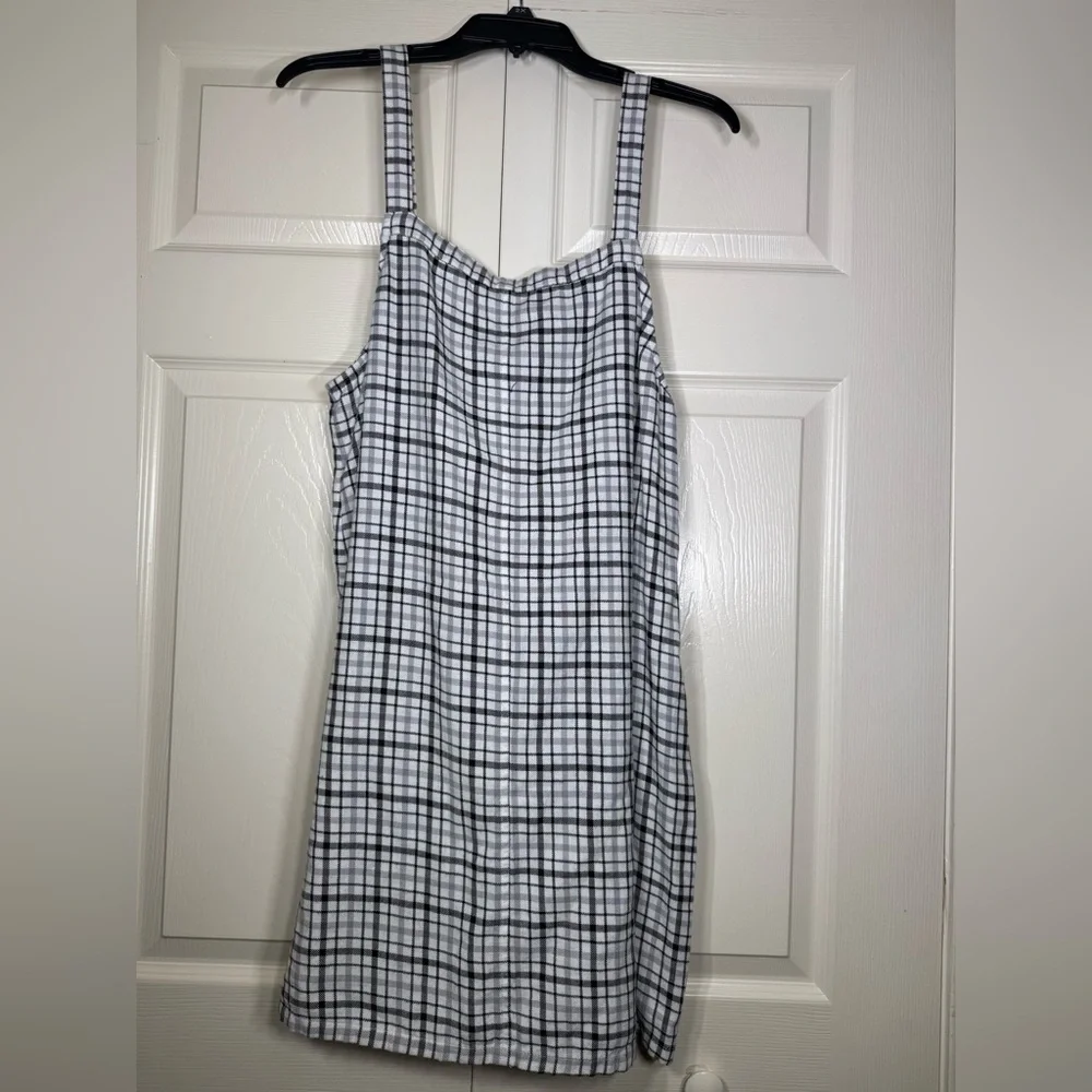 American Eagle Women’s Plaid Overall Mini Dress - Picture 2 of 7